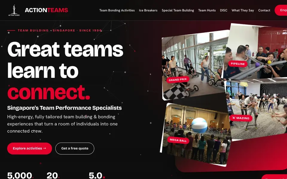Action Teams website homepage, 4 Oct 2026