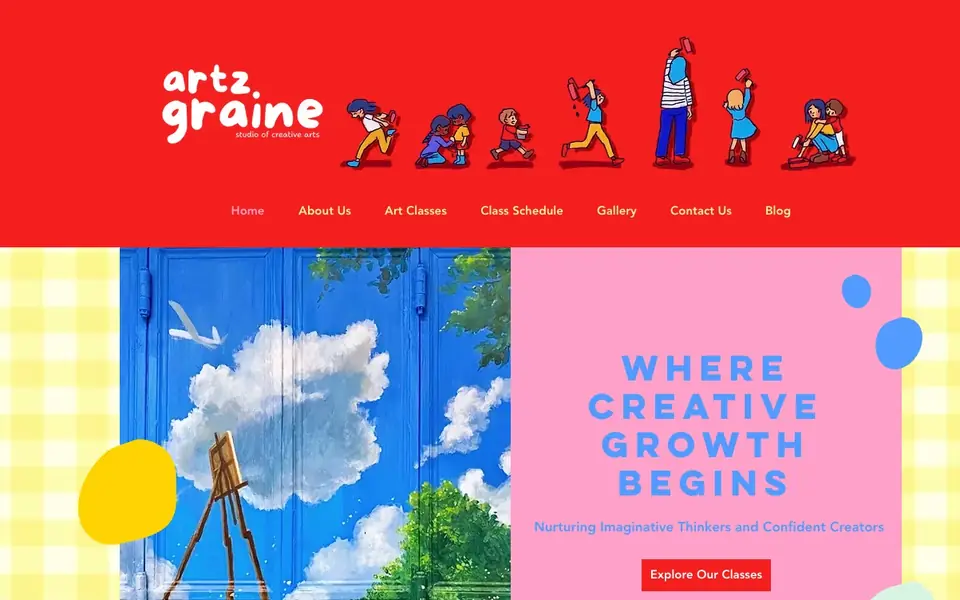 ArtzGraine Art Studio website homepage, 4 Oct 2026