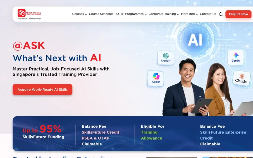 ASK Training website homepage, 4 Oct 2026