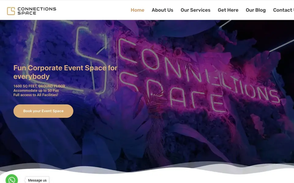 Connections Space website homepage, 4 Oct 2026