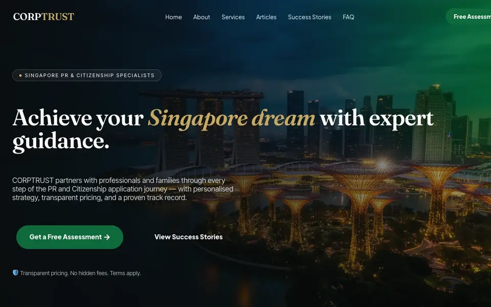 Corptrust website homepage, 4 Oct 2026
