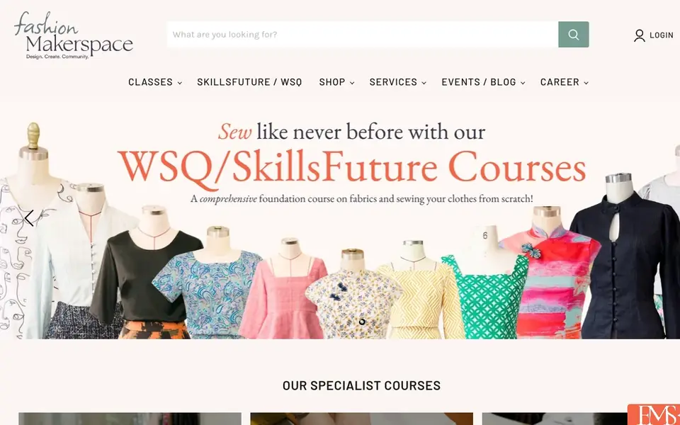 Fashion Makerspace website homepage, 4 Oct 2026