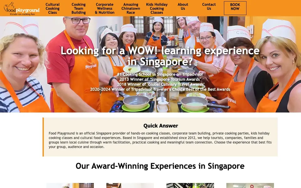 Food Playground website homepage, 4 Oct 2026