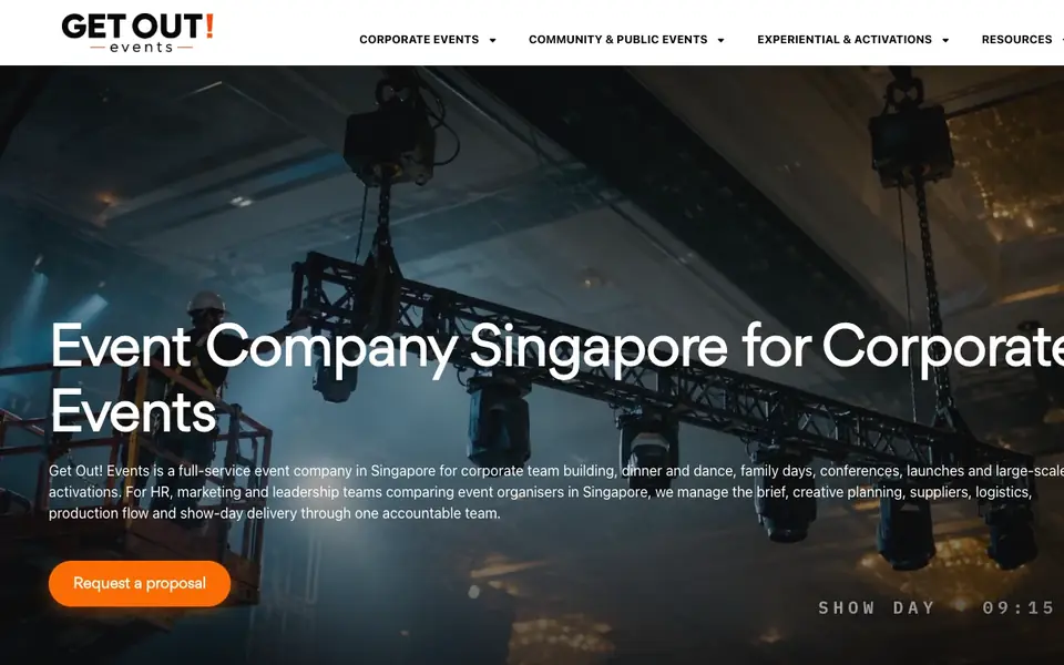 GetOut! Events website homepage, 4 Oct 2026