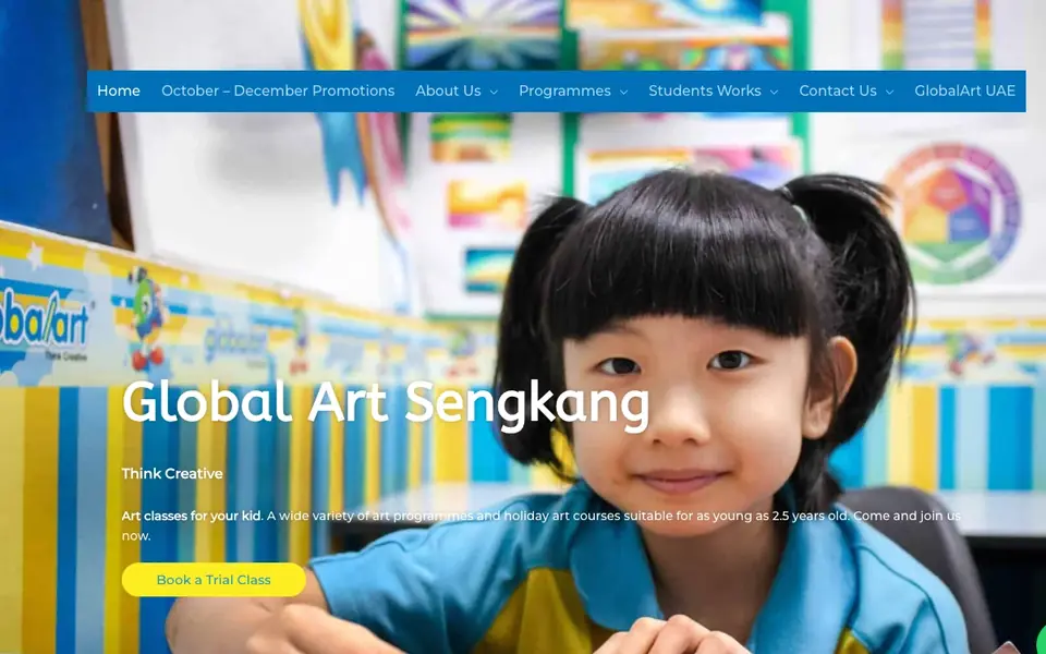 Global Art website homepage, 4 Oct 2026