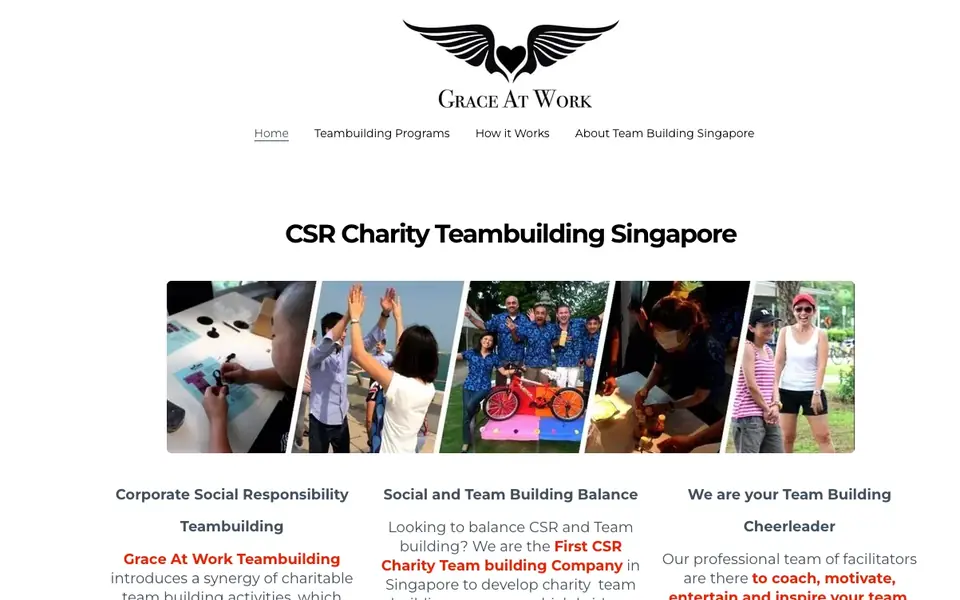 Grace at Work Teambuilding website homepage, 4 Oct 2026