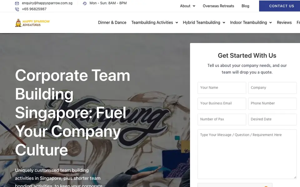 Happy Sparrow website homepage, 4 Oct 2026