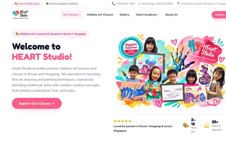 HEart Studio website homepage, 4 Oct 2026