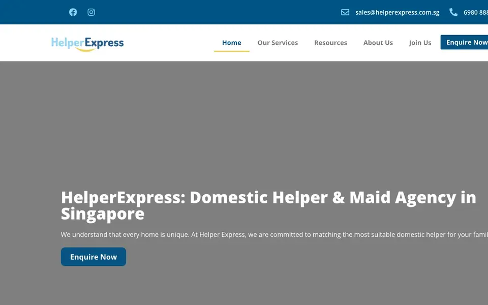 Helper Express website homepage, 4 Oct 2026