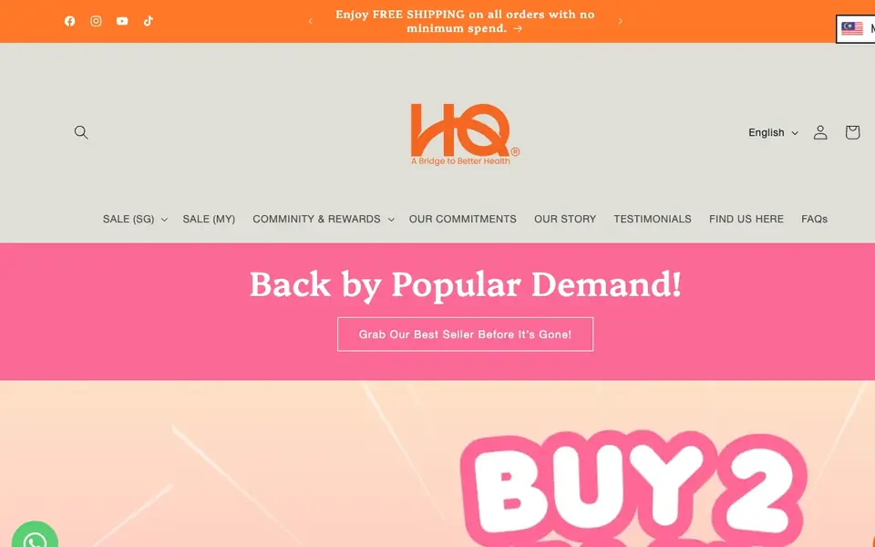 HQ Lingzhi Singapore website homepage, 4 Oct 2026