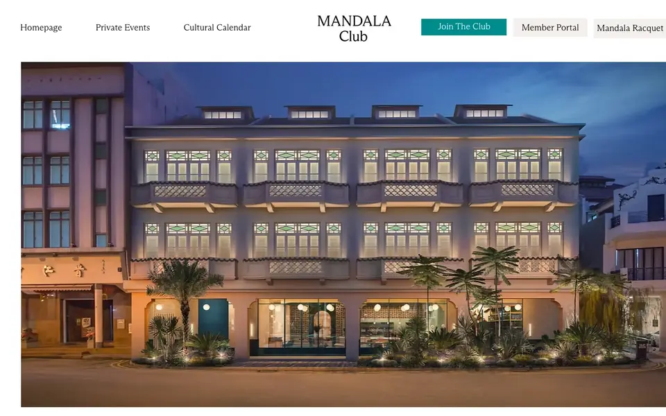 Mandala Club website homepage, 4 Oct 2026
