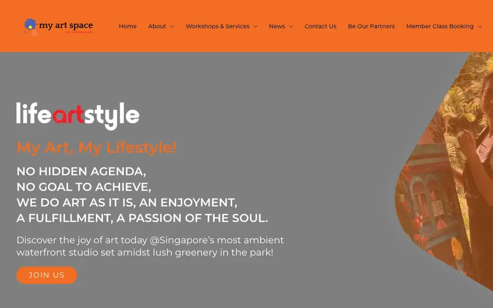 My Art Space website homepage, 4 Oct 2026