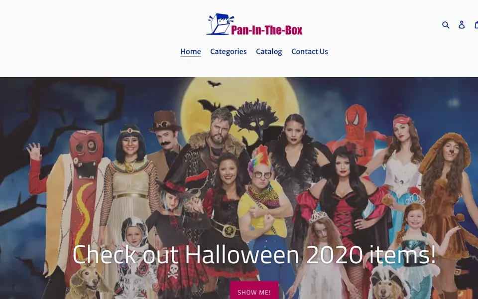 Pan-In-The-Box website homepage, 4 Oct 2026