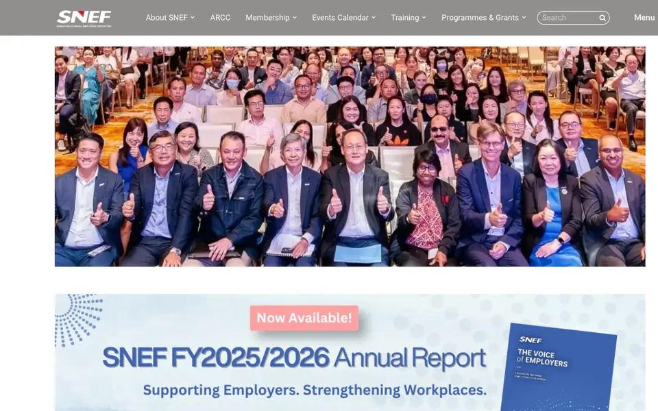 SNEF Corporate Learning Centre (CLC) website homepage, 4 Oct 2026