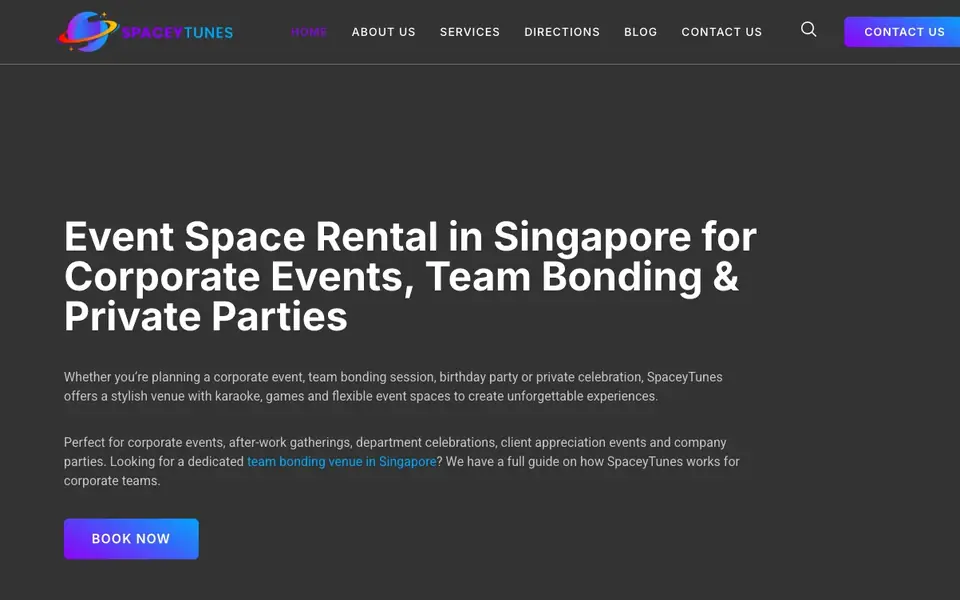 Spaceytunes website homepage, 4 Oct 2026