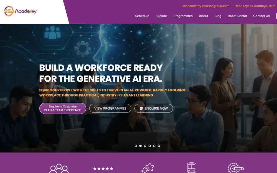 SSA Academy website homepage, 4 Oct 2026