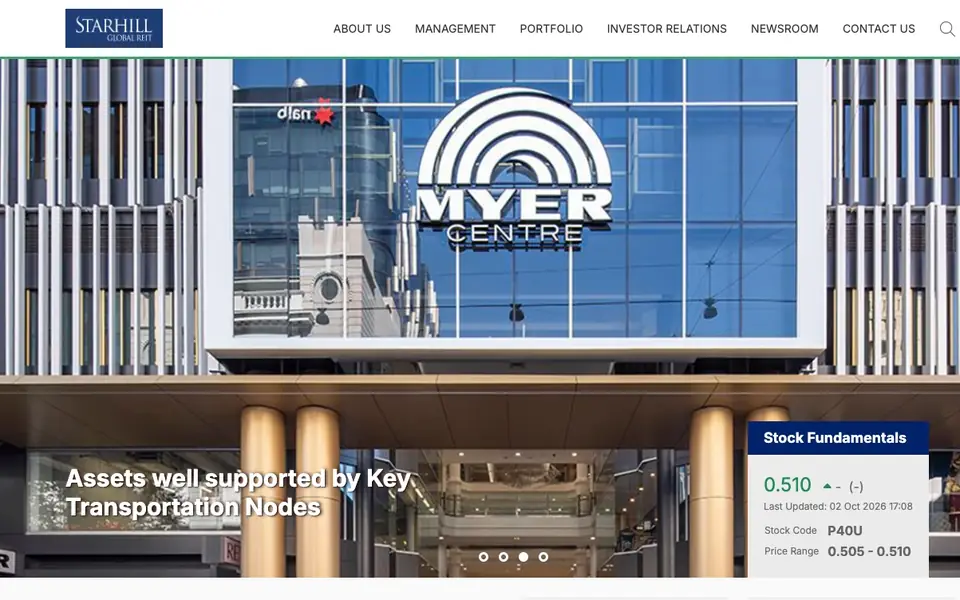 YTL Starhill Global Property Management website homepage, 4 Oct 2026