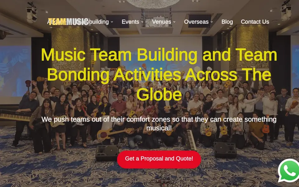 Team Music website homepage, 4 Oct 2026