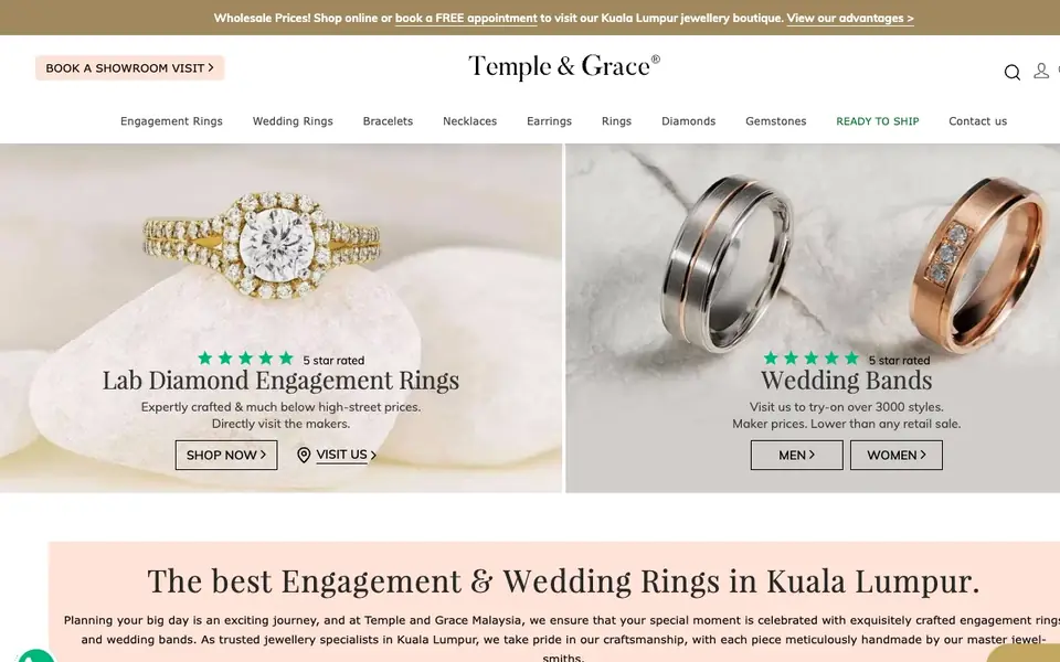 Temple and Grace website homepage, 4 Oct 2026