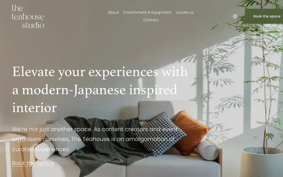 The Teahouse Studio website homepage, 4 Oct 2026