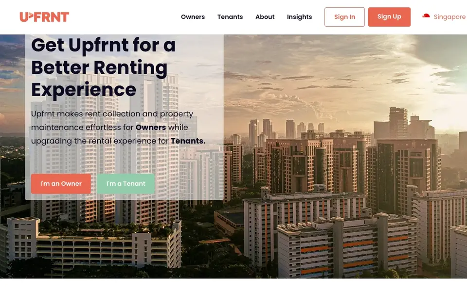 Upfrnt website homepage, 4 Oct 2026