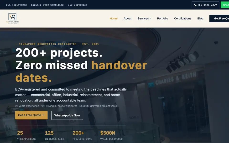 VR Builder website homepage, 4 Oct 2026